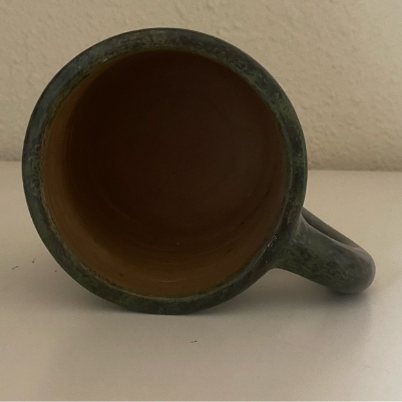 Handmade Coffee Mug Teal Signed - Picture 3 of 5
